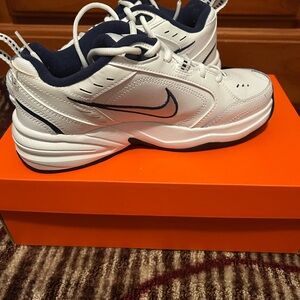 Nike Air Monarch | Dad Shoes |  White and Navy